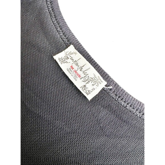 Free People Victoria Long Sleeve Ribbed Body Suit Women’s XS Grey V Neck Snap - Picture 8 of 12